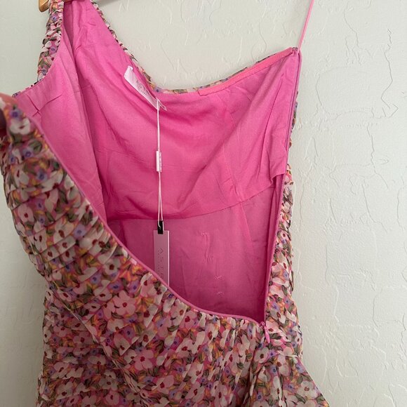 NWT ASTR Womens Pink Floral Asymmetric Sleeveless Mini Body Con Dress S - Picture 7 of 11
